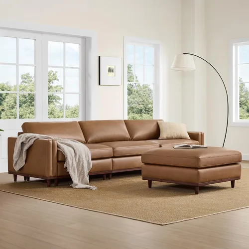 Vista 18 de CHITA 118" Sofá Modular Seccional Convertible de Lujo Super Grande en Forma de L, Sofá Moderno Relleno de Plumón Certificado FSC, Sofá de Nube