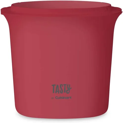 Vista 3 de Tasty by Cuisinart ICM100TRD Máquina para hacer helados, 8.71 pulgadas de largo x 8.71 pulgadas de ancho x 10.49 pulgadas de alto, rojo