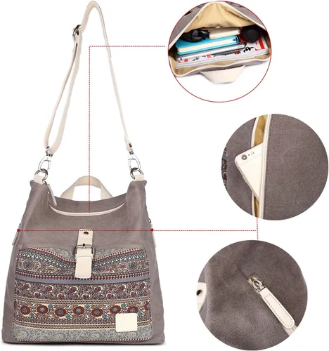 Vista 8 de Mochila casual y moderna para mujeres, ligera, con correas para los hombros, ideal como bolsa de viaje o mochila para el uso diario