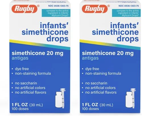 Vista 10 de Gotas para Gases sin Colorantes Rugby para Bebés - Gotas Líquidas de Simeticona 20 mg para Recién Nacidos, Bebés, Niños Pequeños y Niños - Alivio