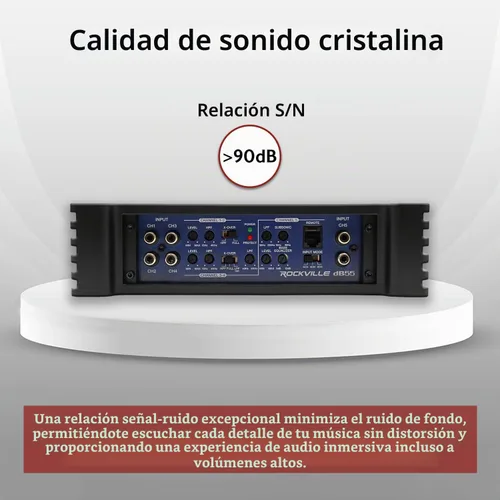 Vista 5 de Rockville dB25 - Amplificador estéreo para coche (2800 W, 1400 W, RMS 2 canales) Bass Knob, Dyno Certified, Class AB+D, MOSFET, Crossover