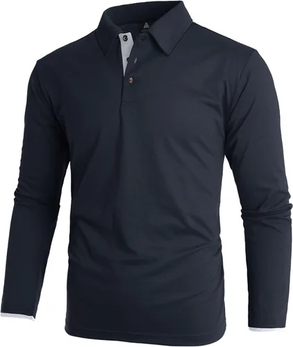 Vista 2 de ZITY Camiseta polo de manga larga para hombre