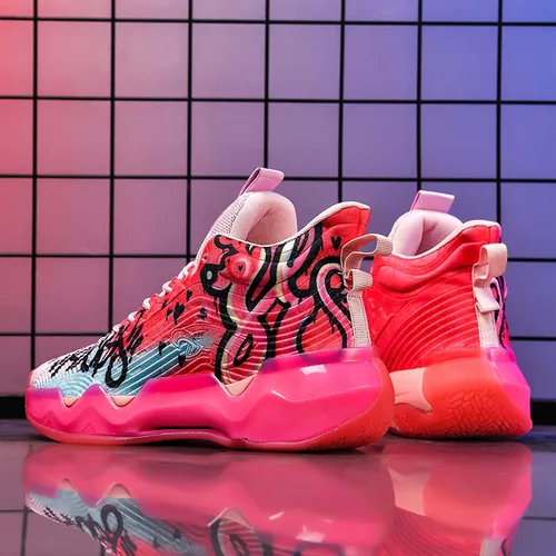 Vista 5 de ADCAB Zapatos de baloncesto fluorescentes para hombre, zapatos para mujer, ligeros, transpirables, al aire libre, antideslizantes, deportivos