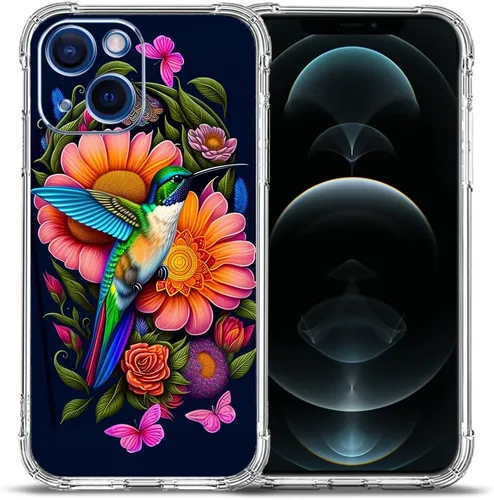 Vista 39 de Funda para iPhone 12, diseño de mariposas azules, rosas, protección contra caídas, a prueba de golpes, TPU de cuerpo completo, resistente a