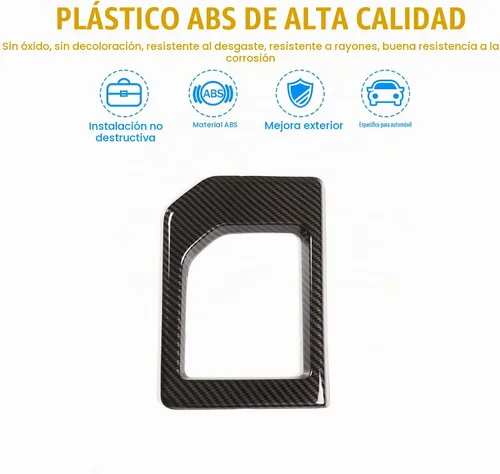 Vista 4 de Compatible con Toyota Tundra 2014-2021 ABS Consola Central Cambio Panel Marco Embellecedor Accesorios de Auto (Estilo Fibra de Carbono)