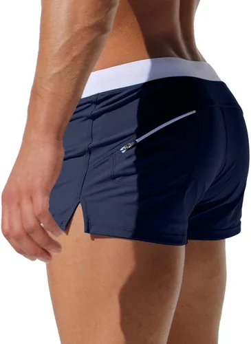 Vista 3 de TONLEN Mens Swimwear Short Swim Trunks with Zipper Pocket