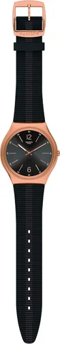 Vista 2 de Swatch Correa de goma de cuarzo suizo negro reloj casual 16 modelo SS07G102