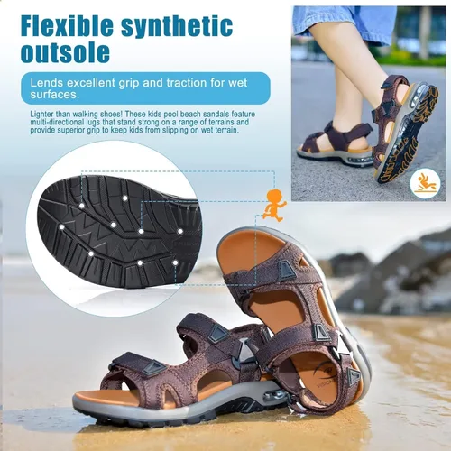 Vista 3 de visionreast Sandalias para niños con estampado de camuflaje para niños, sandalias deportivas de moda para exteriores, sandalias atléticas