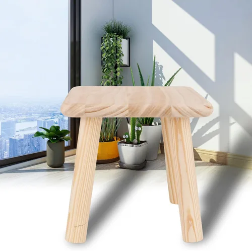 Vista 2 de Taburete para niños, taburetes multiusos de madera para el hogar, bonito banco pequeño, asiento para niños, muebles de bricolaje, taburetes