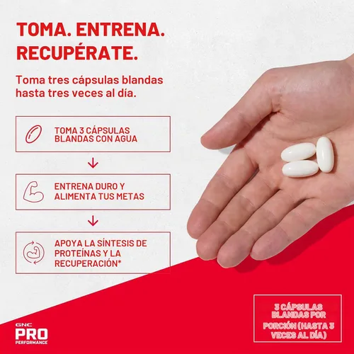 Vista 5 de GNC Pro Performance Amino 3000 mg, soporta reparación muscular, 240