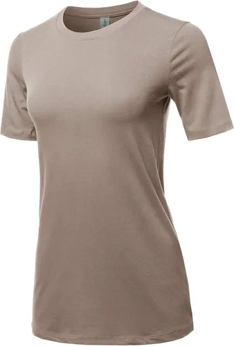 Vista 2 de Women's Basic Solid Premium Cotton Short Sleeve Crew Neck T Shirt Tee Tops