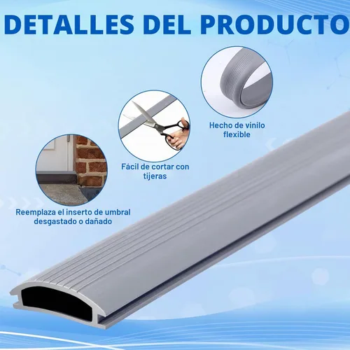 Vista 3 de 2 piezas de repuesto de vinilo gris de 72 pulgadas para altura