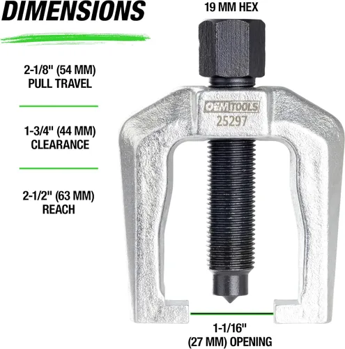 Vista 6 de OEMTOOLS 25297 1 1/16 Pulgadas de extremo de barra de acoplamiento y extractor de brazo Pitman, herramienta de extracción de barra de acoplamiento