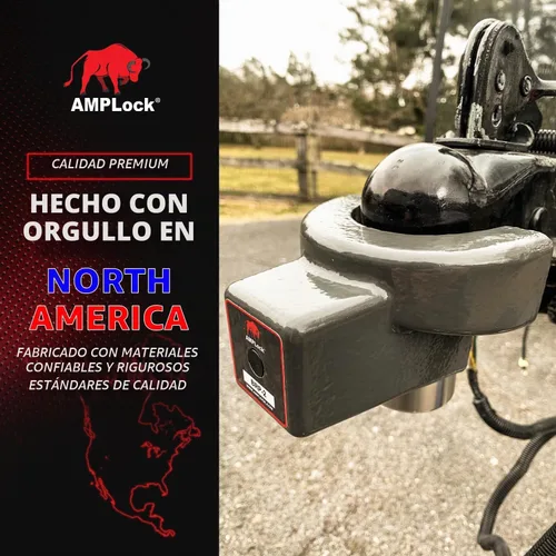 Vista 6 de AMPLock - U-BRP2 Candado de acople de remolque resistente, candado de 2" para RV y botes, accesorios para remolques de viaje, acoplador de bola