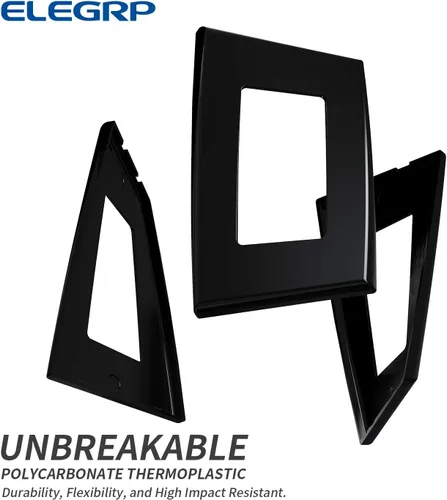 Vista 4 de ELEGRP Placas de pared decorativas sin tornillos de 1 banda, cubierta de placa frontal termoplástica irrompible para interruptor de salida
