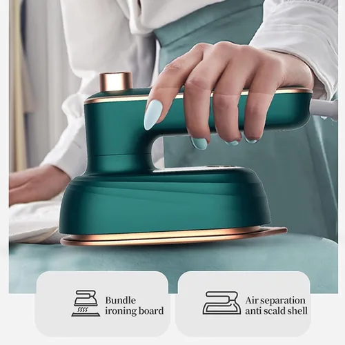 Vista 2 de Vaporizador para ropa, plegable de mano, removedor de arrugas para ropa, plancha de vapor giratoria de 180°, mini plancha de vapor portátil