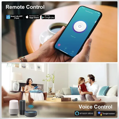 Vista 4 de Suraielec Temporizador de piscina, temporizador inteligente WiFi para bomba de piscina, 120, 240, 277 VAC, 40 amperios, carcasa de metal resistente