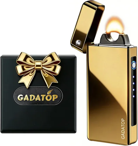 Vista 8 de GADATOP Encendedor eléctrico recargable USB, encendedor creativo personalizado, encendedores de plasma, luces LED de indicador de batería LED