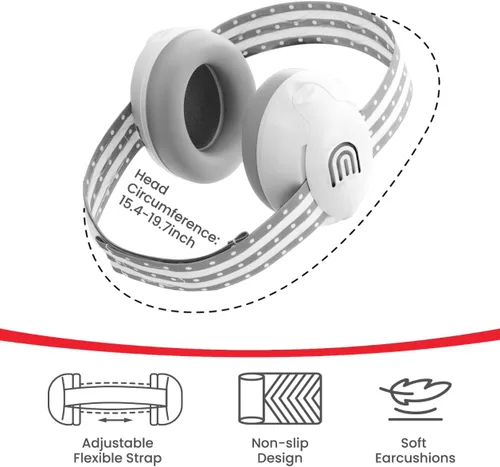 Vista 7 de Orejeras para bebés con protección contra el ruido para bebés de hasta 36 meses Blanco