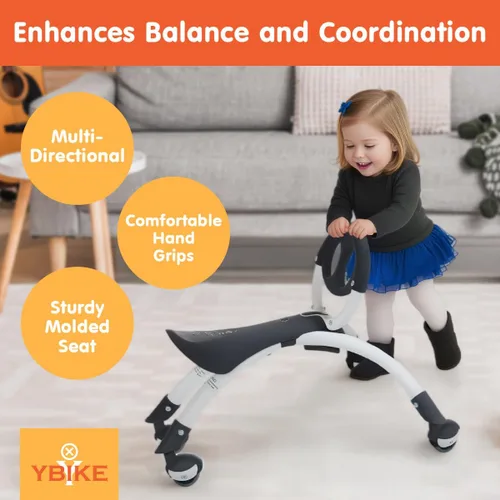 Vista 6 de YBIKE Pewi Bicicleta de Equilibrio para Niños Pequeños - Juguetes de Montar para Niños, Carro de Empuje para Bebé, Andador para Niños Pequeños de 9