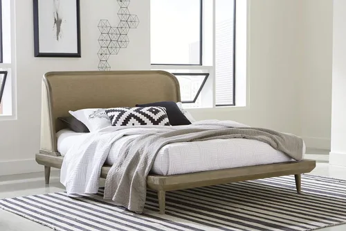 Vista 13 de Modus Furniture Cama con paneles de madera maciza, Queen, Broderick - Marrón avena silvestre