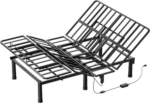 Vista 10 de SunsGrove Marco de cama ajustable individual XL, control remoto con cable, inclinación independiente de cabeza y pie, base de marco de cama