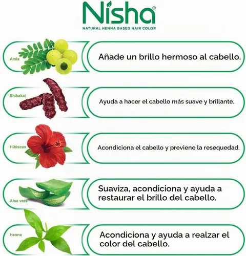 Vista 5 de Nisha Tinte de color a base de henna para cabello (0.3 onzas (paquete de 6), negro natural