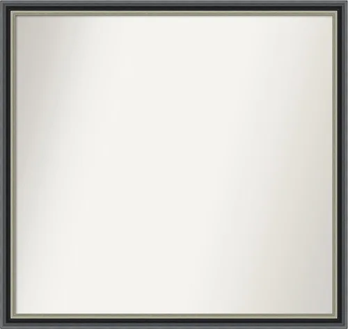Vista 108 de Amanti Art Espejo de baño negro para sobre el fregadero, 23 x 23 pulgadas, espejo cuadrado negro Ashton, marco de madera tradicional mediano, se
