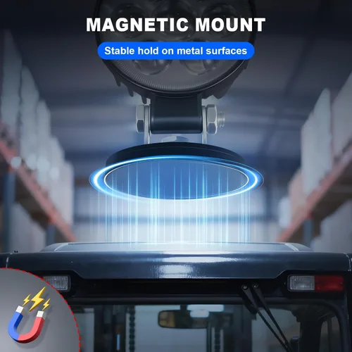 Vista 3 de Luz LED de seguridad para carretilla elevadora, luz azul con montaje magnético, voltaje ancho DC10-80V, impermeable IP68, carcasa de aluminio