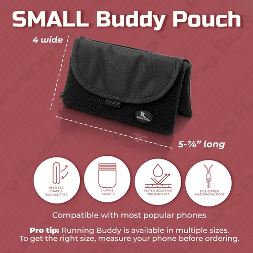 Vista 2 de Estuche personal magnético Running Buddy "Buddy Pouch" (6 pulgadas de largo x 4 pulgadas de ancho), negro, S