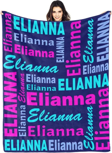 Vista 24 de Manta personalizada con nombre, manta personalizada con nombre, manta personalizada para adultos, niños y bebés, manta personalizada con monograma