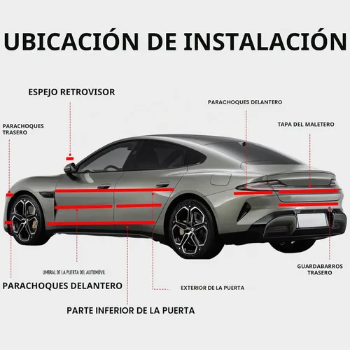 Vista 6 de Storystore Protector Universal de Borde de Puerta de Automóvil, 2 Pulgadas x 33 Pies Protector de Umbral de Puerta, Tira Anticolisión Automotriz