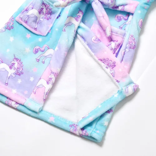 Vista 5 de Jxstar Bata de baño para niñas y muñecas a juego con ropa de dormir de felpa de forro polar