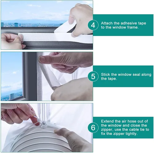 Vista 5 de Portable AC Hose Seal Panel for Hung and Sliding Window Setups