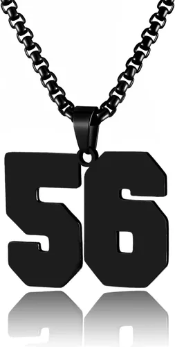 Vista 185 de Collar de Número Dorado para Hombre, Cadena de Acero Inoxidable con Colgante de Número para Atletas, Joyería Deportiva Personalizada para Niños