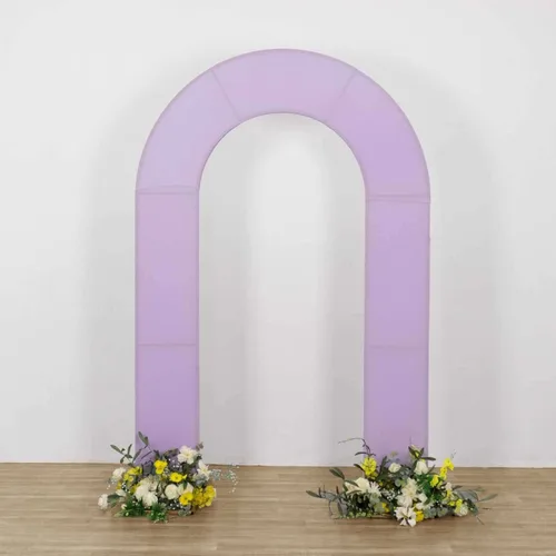 Vista 18 de Efavormart - Funda de arco abierto de elastano beige de 7 pies, doble cara, ajuste cómodo, en forma de U, para bodas escandalosas y decoración