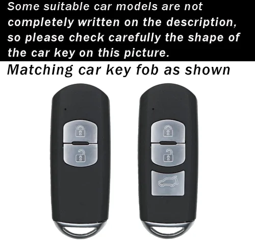 Vista 2 de Funda para llave Mazda CX3 CX5 CX7 Llavero Llavero Shell Holder Fibra Carbono ABS Accesorios 2/3 Botones