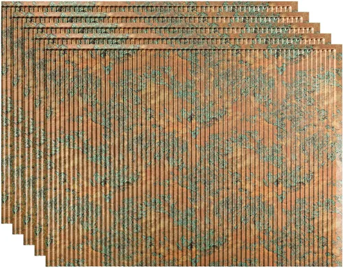 Vista 32 de FASÄDE Panel decorativo de mosaicos de vinilo en bermuda bronce (muestra de 6x6 pulgadas)