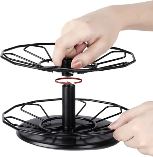 Vista 7 de FlagShip Carrusel para tazas K de 3 niveles para soporte de cápsulas Keurig de metal, instalación de bricolaje, pequeño para almacenamiento