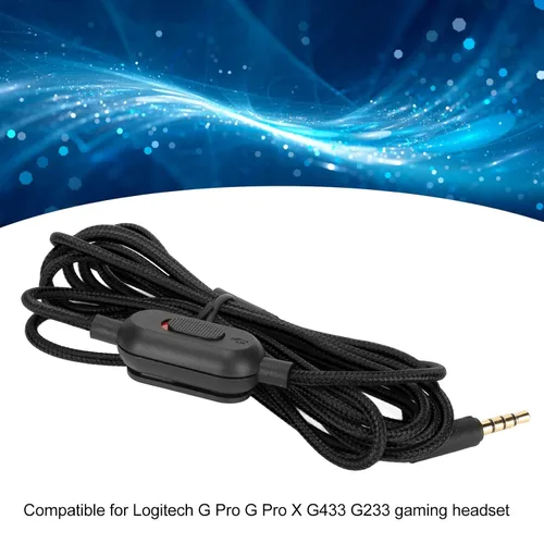 Vista 2 de Cable G Pro X, cable de repuesto para auriculares Logitech G Pro para Logitech G Pro X para Logitech G433 para Logitech G233, cable trenzado
