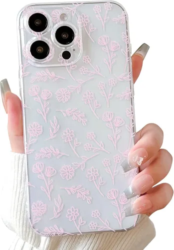 Vista 19 de Lovmooful Funda para iPhone 16 Pro, diseño floral transparente, flor negra