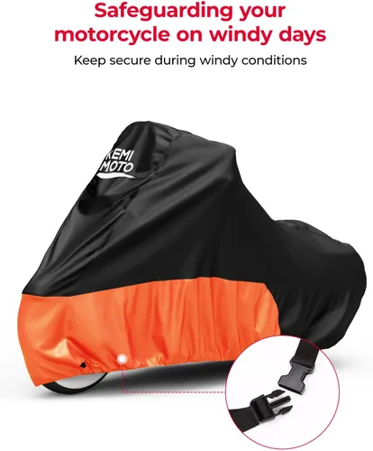 Vista 3 de KEMIMOTO Funda para motocicleta 420D resistente al agua, compatible con los modelos Softail Dyna, Standard Heritage Classic 114 Shadow Cruiser