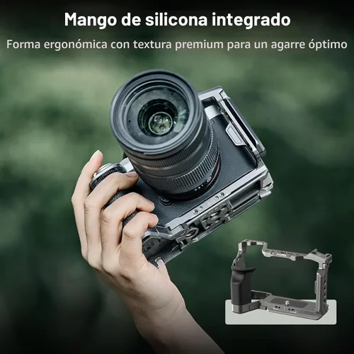 Vista 3 de Kit de Jaula de Cámara de Liberación Rápida SmallRig HawkLock para Sony A7C II/ A7CR con Empuñadura de Silicona Integrada, Jaula Completa de Acceso