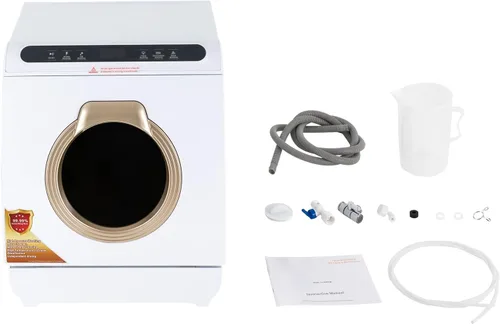 Vista 8 de Lavavajillas de encimera de 900 W con tanque de agua integrado de 7 L, 5 programas y rociador doble de 360°, lavavajillas portátil compacto