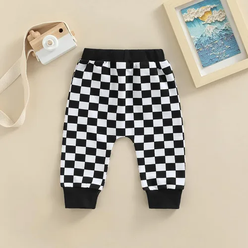 Vista 2 de Molioaky Pantalones de harén para niños pequeños, con cordón, pantalones deportivos para bebés, pantalones deportivos sólidos con bolsillos