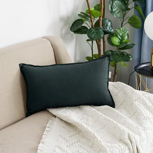 Vista 12 de Jeanerlor - Funda de cojín sólida de lino y algodón para decoración, de 18x18 pulgadas, funda de almohada especial para sofá, cama, silla