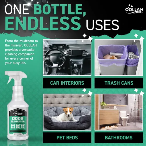Vista 6 de Eliminador de olores de mascotas para el hogar, espray eliminador de olores de 32 onzas, neutralizador de olores frescos para tela, alfombra
