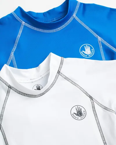 Vista 3 de Body Glove Camiseta de natación de manga corta con protección solar y arena para niños, paquete de 2 unidades UPF 50+ (2T-14)