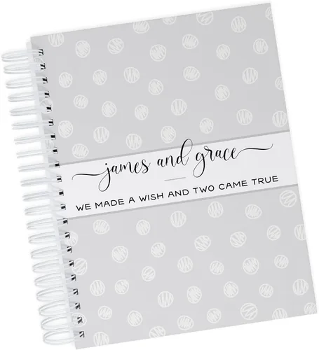 Vista 33 de Personalized Twin Baby Memory Book - Hardcover First Year Album Customized with Babies’ Names - Prompted Baby Journal (Blue Mountains)