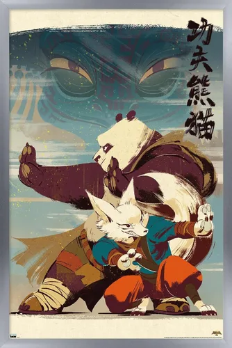 Vista 12 de Trends International Kung Fu Panda 4 - Póster de pared con postura, 22.4 pulgadas de largo x 14.7 pulgadas, versión enmarcada en madera de granero